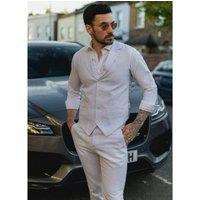 TruClothing Men's Summer Suit Waistcoat Trousers Wedding in Grey | Size: 38R