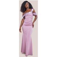 Goddiva Women's One Shoulder Satin Band Maxi Dress in Rose | Size: 18