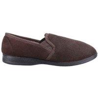 Fleet & Foster Men's Tim Twin Gusset Slipper in Brown | Size: 7