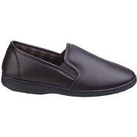 Fleet & Foster Men's Visa Twin Gusset Slipper in Brown | Size: 6