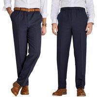 Chums Men's Pack of 2 Elasticated Waist Pull-On Trousers in Navy | Size: 32R