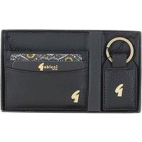 GABICCI Men's '303' Real Leather Card Holder & Key Ring Gift Set in Black