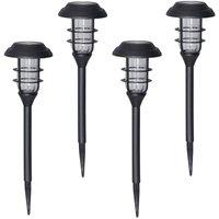 Luxform Solar Stake Led Light Le Mans 4Pk in Black