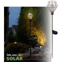 Luxform Solar Metal Wire Stake Led Light Pentagon in Black