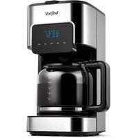 VonShef Black & Silver Digital 1.5L Capacity Electric Filter Coffee Machine