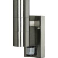 Luxform 230v Eden Wall Light Stainless Steel Pir in Silver