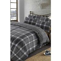 OHS Aspen 100% Brushed Cotton Duvet Cover with Pillowcase in Grey | Size: Single