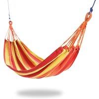 Primrose Red & Yellow Stripe Outdoor Garden Single Hammock with Travel Bag & Fittings Included