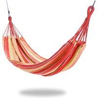 Primrose Orange & Red Stripe Single Outdoor Garden Hammock with Travel Bag & Fittings Included