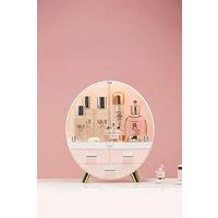 2 Drawer Round Desktop Cosmetic Makeup Display Storage Box Organiser