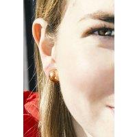 Otis Jaxon London Women's Domed Sterling Silver Clip On Half Ball Earrings in Rose Gold