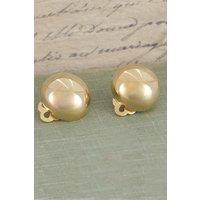 Otis Jaxon London Women's Domed Sterling Silver Clip On Half Ball Earrings in Gold