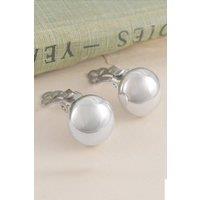 Otis Jaxon London Women's Domed Sterling Silver Clip On Half Ball Earrings