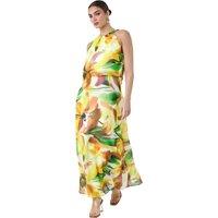 Floral Print Chiffon Overlay Maxi Dress