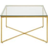 Orsina Contemporary Design Gold Finish Cross Base End Table, Versatile Side Table, Functional Table For Livingroom