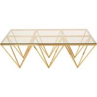 Orsina Unique Design Gold Finish Spike Legs Coffee Table, Durable Decorative Table, Sleek Display Coffee Table