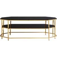 Orsina Luxe Black Tempered Glass Coffee Table, Functional Storage Of Display Table, Spacious Table With Storage