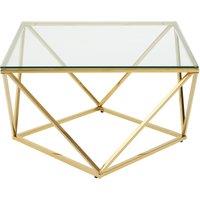 Orsina Geometric Gold Finish Twist End Table, Quirky Twist Design Statement Side Table, Aesthetic Lounge Side Table