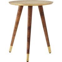 Orsina Classic Profile Metal Finish Carve Side Table, Versatile Side Table By Couch, Sturdy Corner Table in Gold