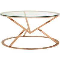 Orsina Unique Corseted Round Coffee Table, Geometric Display Table, Versatile Decorative Coffee Table in Gold