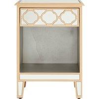 Orsina Mirrored Top Side Table, Stylish Side Table By Couch For Livingroom, Sleek Small Lounge Table For Tea in Gold