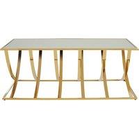 Orsina Modern Mirrored Top Coffee Table, Elegant Chrome Finished Accent Table, Contemporary Decorative Table in Gold