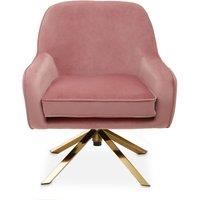 Orsina Pink Velvet Arm Chair, Luxury Velvet Upholstered Accent Chair, Comfortable Armchair for Home, Office