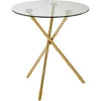 Orsina Versatile Knop Legs Side Table, Elegant Gold Finish Legs Of Bedside Table, Lightweight Small Lounge Table