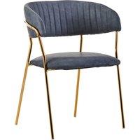 Orsina Velvet Dining Chair, Modern Dining Armchair, Gold Luxury Dining Chair for Home, Lounge in Dark Grey