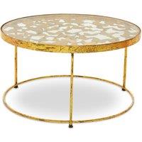 Orsina Butterfly Coffee Table For Living Room, Round Table For Patio, Elegant Bedside Table, Modern Lounge Table in Gold