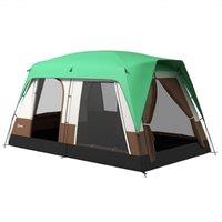 OUTSUNNY Camping Tent for 7-8 Man with 3000mm Waterproof Rainfly & Screen Panels in Green