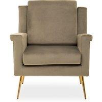 Orsina Mink Velvet Armchair For Livingroom, Modern Sturdy chair, Velvet Upholstered Accent Chair For Reading Book in Brown