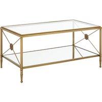 Orsina Stunning Design Coffee Table With Gold Finish Frame, Versatile Display Table, Elegant Decorative Table