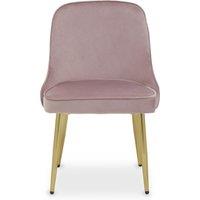 Orsina Velvet Dining Chair, Mid-Century Modern Gold Accented Velvet Dining Chairs, Luxury Dining Chair in Pink