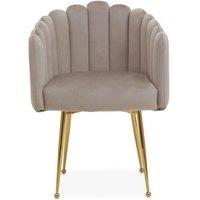 Orsina Mink Velvet Dining Chair, Modern Chair with Golden Legs, Lasting Accent Chair for Home, Office in Brown