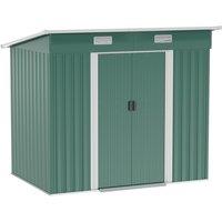 OUTSUNNY 7 x 4ft Outdoor Garden Storage Shed Tool Storage Box for Backyard Patio in Green