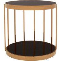 Orsina Modern Design Rose Gold Cage Design Side Table, Luxurious Finish Side Table By Couch, Durable Lounge Table in Black
