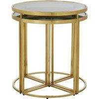 Orsina Versatile Design Nesting Tables, Elegant Round Top Nesting Tables, Sturdy & Durable Modern Nesting Table in Gold