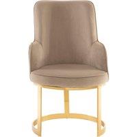 Orsina Durable Beige Velvet Dining Chair, Versatile Modern Chair For Dinner, Sleek Luxury Chair For Livingroom