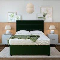 Bedmaster Memory Maestro Memory Foam Plush Velvet 4 Drawer Divan Set & Headboard in Emerald | Size: Double