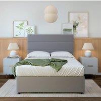 Bedmaster Memory Maestro Memory Foam Plush Velvet 2 Drawer Divan Set & Headboard in Silver | Size: King