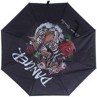 PEACH ACCESSORIES Women's Tiger Rose Upside Down Umbrella in Black