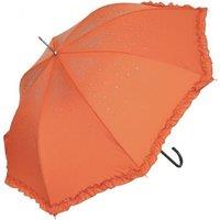 PEACH ACCESSORIES Women's Diamante Sparkly Frilly Umbrella in Orange