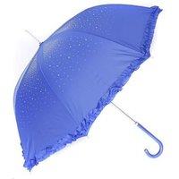 PEACH ACCESSORIES Women's Diamante Sparkly Frilly Umbrella in Royal