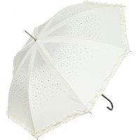 PEACH ACCESSORIES Women's Diamante Sparkly Frilly Umbrella in Cream