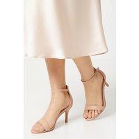 Dorothy Perkins Women's Tasha Barely There Medium Stiletto Heel Sandals in Blush | Size: 7
