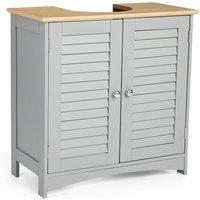 VonHaus Shrewsbury 2 Door Under Sink Bathroom Cabinet in Grey