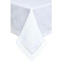 Homescapes Plain Cotton Tablecloth, 137cm x 178cm in White | Size: 137 cm x 178 cm