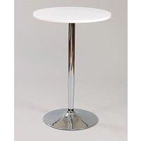 netfurniture Farley Tall White Poseur Shiny Chrome Frame White Round Table Top