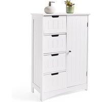 VonHaus Holbrook Freestanding Bathroom Storage Cabinet with Drawers in White